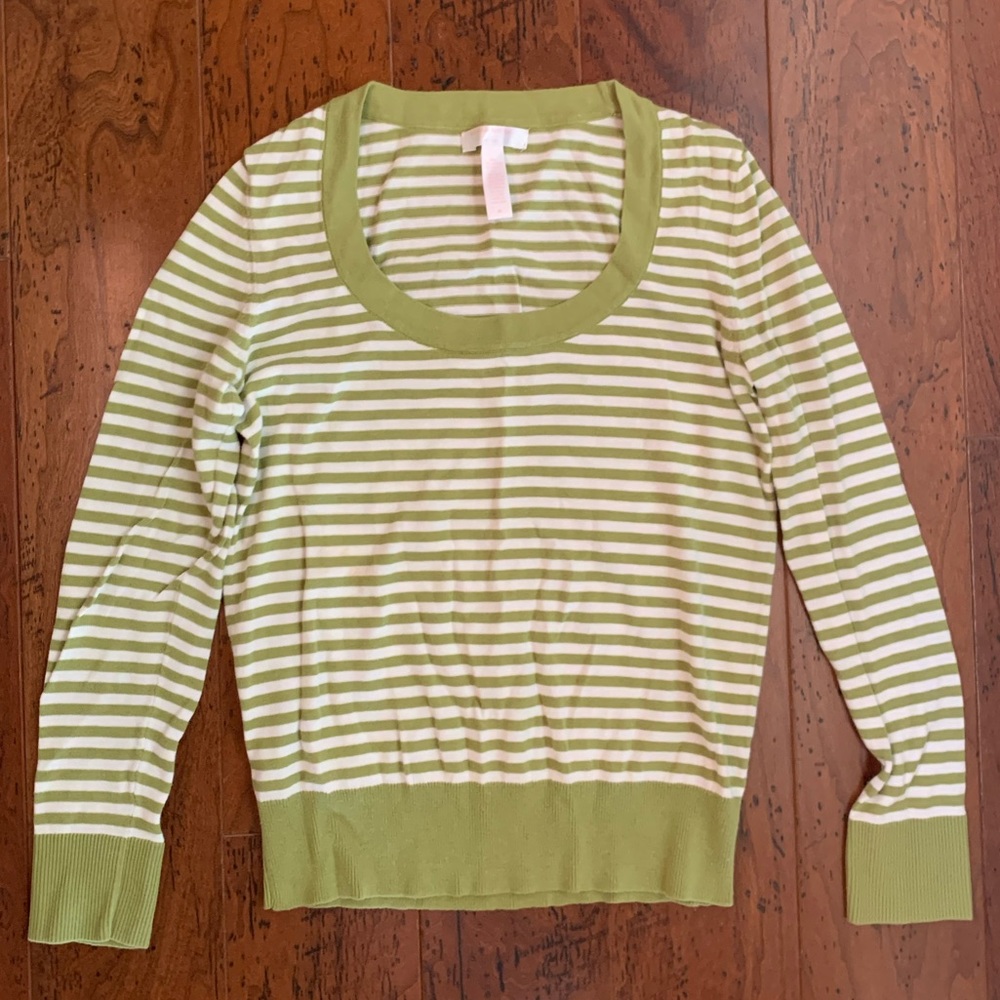 Banana Republic Factory // green/white stripe EUC